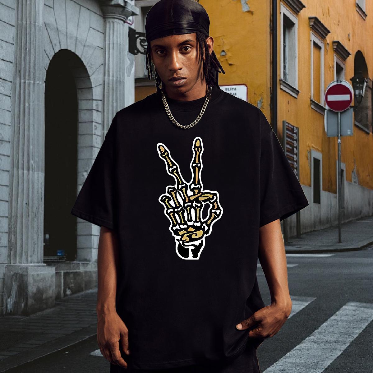 Mens T Shirts 230g Pure Cotton hands Street wear Hip Hop O Neck Short Sleeves Customized Men Tops Tees Fashion Design Comfortable Clothes