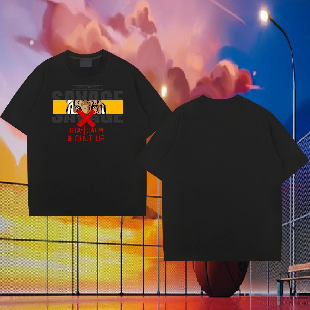 2024 Designer T shirt 230g 100% Cotton Daily Wear Tops Breathable Short Sleeve Loose Fit Men Clothes T-Shirt Skull