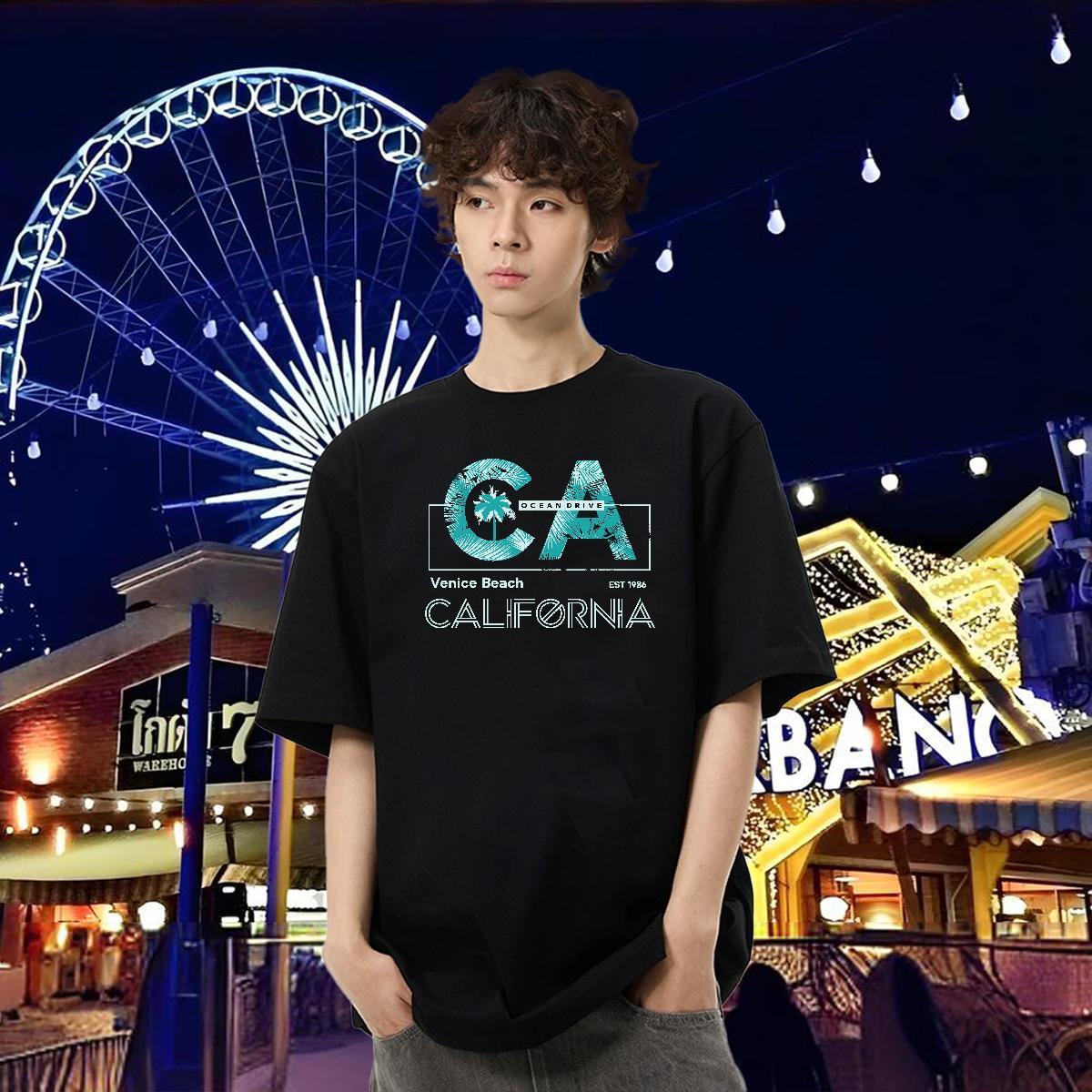 2024 Designer T Shirt For Man 230g 100% Cotton tree Hip Hop Street Polos Breathable Crew Neck Loose Tshirt for Man Woman Cartoon Print