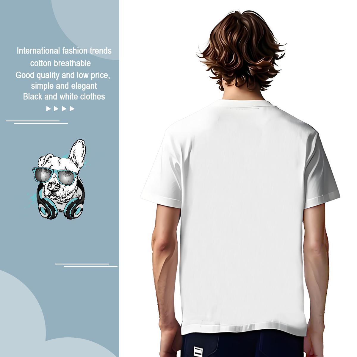 Men T Shirts 230g Cotton dog Street Wear Breathable Short Sleeve DIY Logo Oversized Men Tops Tees Brand High Quality Clothes