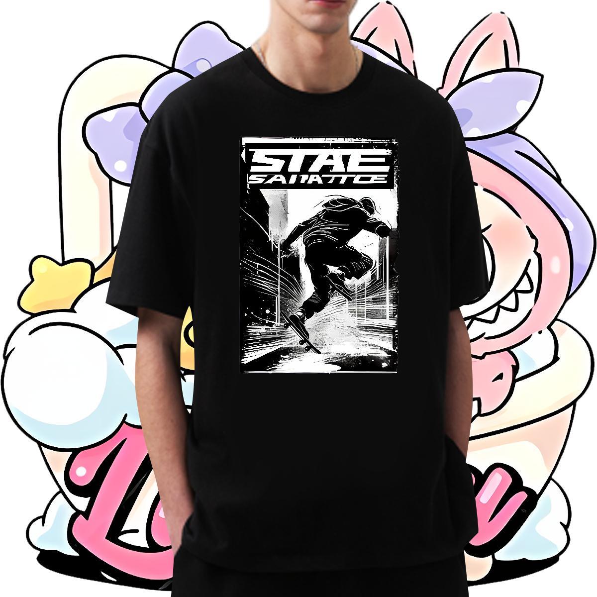 Designer Men Tees 230g 100% Cotton Street Casual character Cartoon Print Breathable Short Sleeve Brand Mens T Shirts Tops