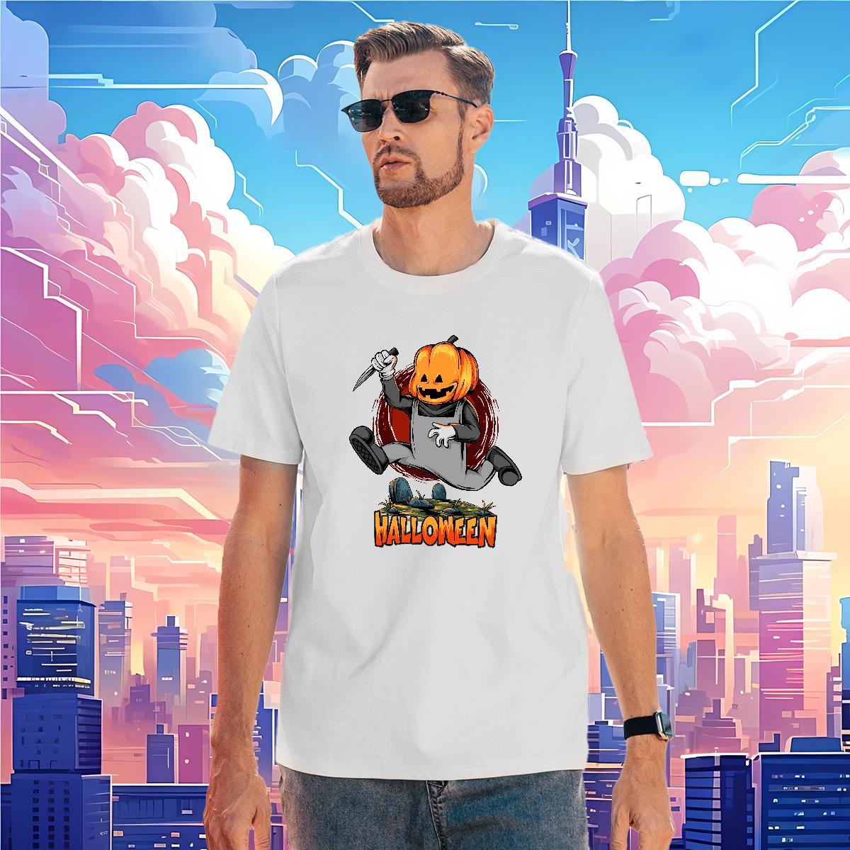 T shirt 230g 100% Cotton pumpkin Daily Wear Crew Neck Breathable Anime Tshirt for Man Woman Classic Casual Cool Clothings