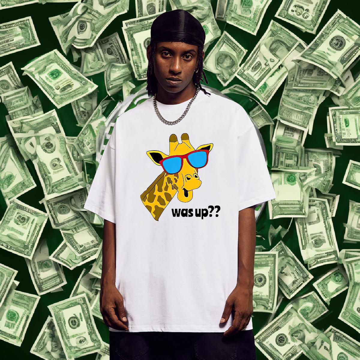 Loose Men Tees 230g Cotton Sport Deer Anime Short Sleeve Soft Fashion Design T-Shirts Clothes