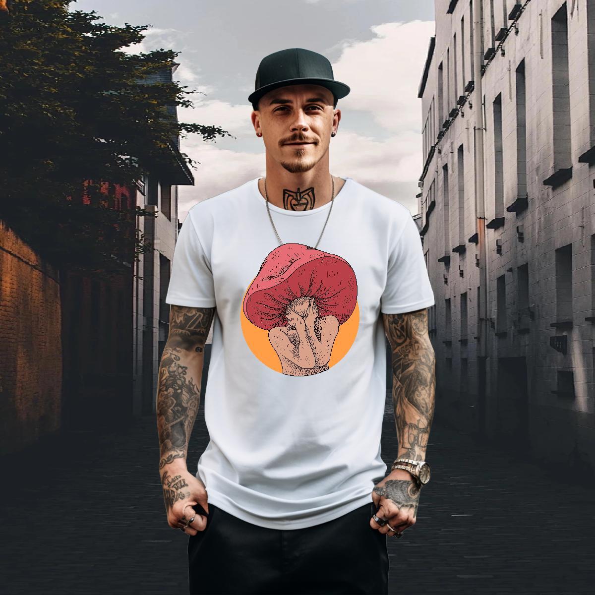 Designer Men Tees 230g Cotton Summer Casual mushroom Anime Short Sleeve O-Neck Fashion Designer Men T Shirts Top Tees