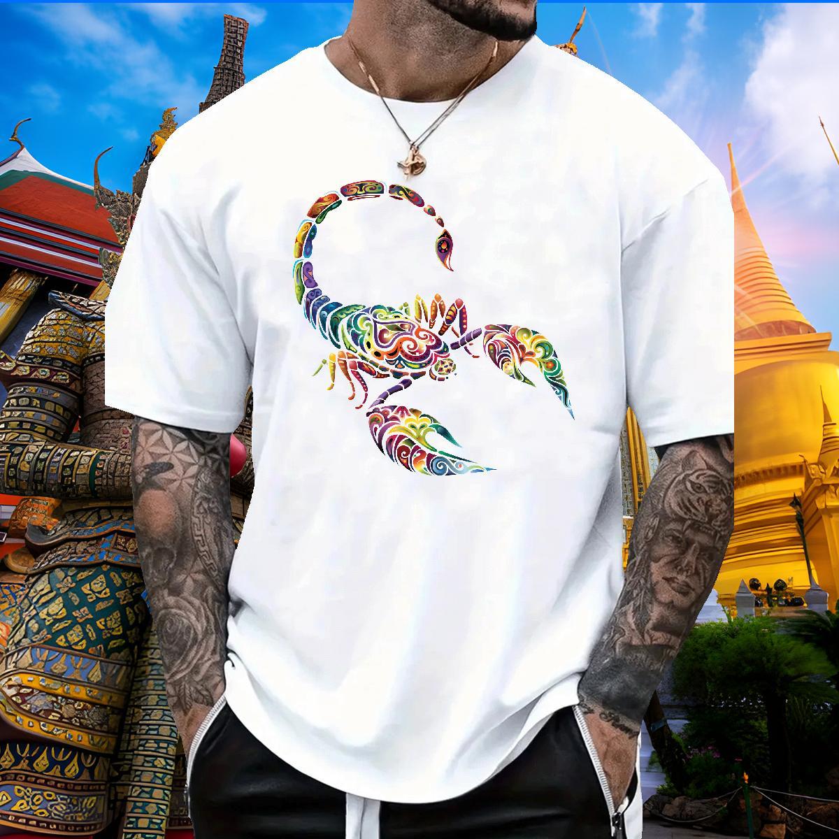 Designer Couples T Shirts 230g 100% Cotton scorpion T Shirts Men Casual O Neck Short Sleeves Oversized 3XL 4XL New Designer Polos