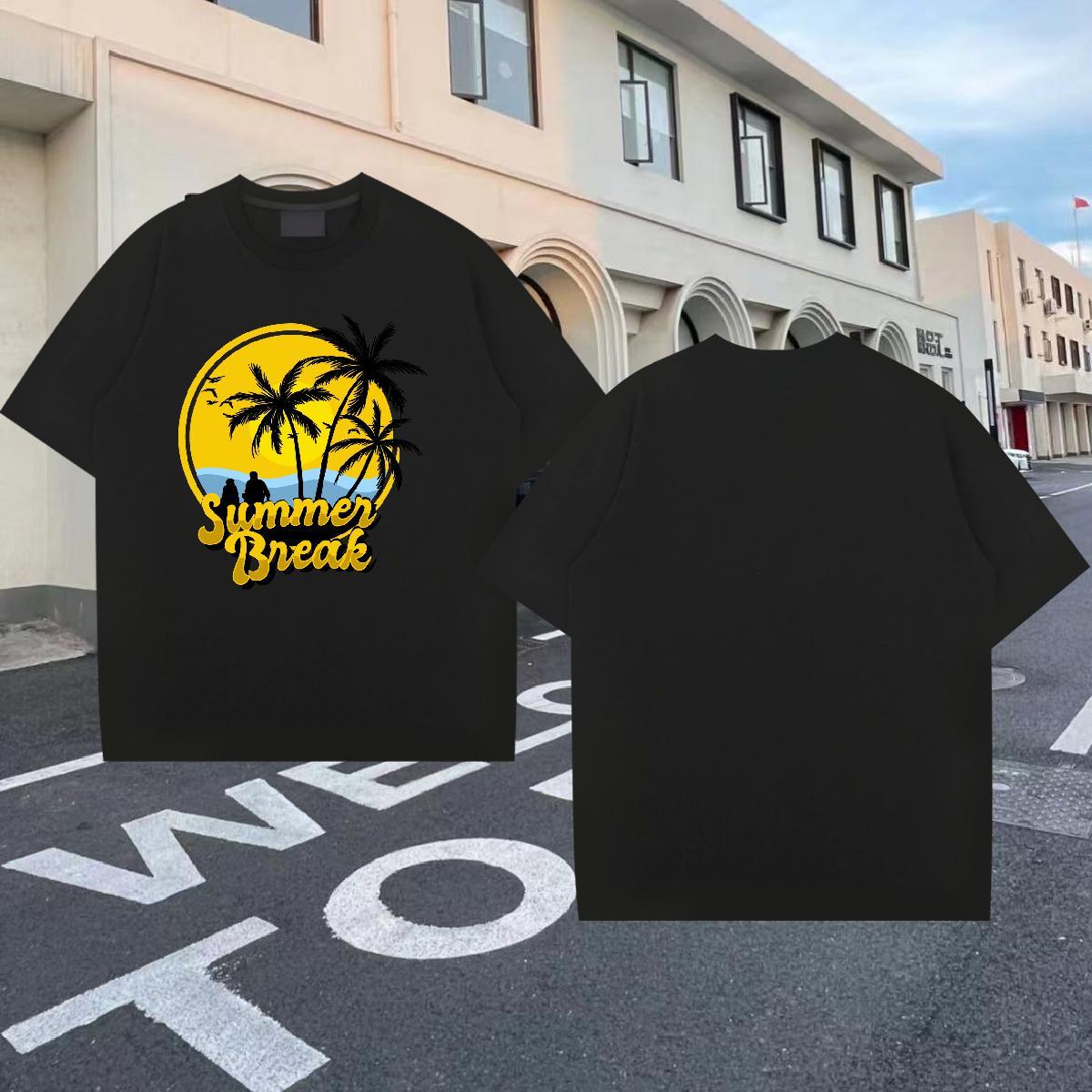 Wholesale Man T Shirts 230g Cotton sun Daily Wear Tops Tees Crew Neck High Quality Men Clothes T-Shirt Black Oversized
