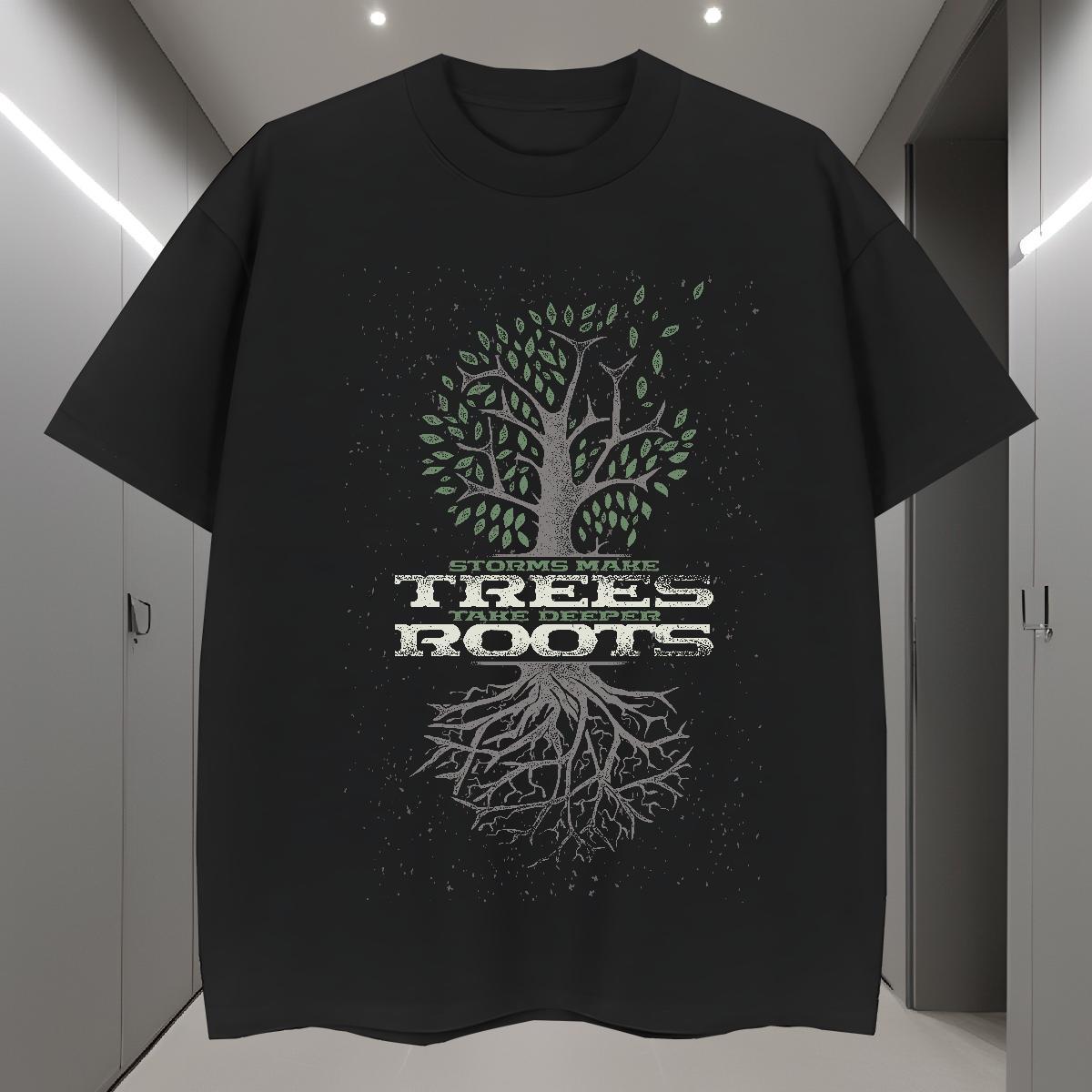 T Shirt For Man 100% Cotton 230g tree Summer Casual Breathable White Plus Size Mens Tshirts 2024 High Quality Polos