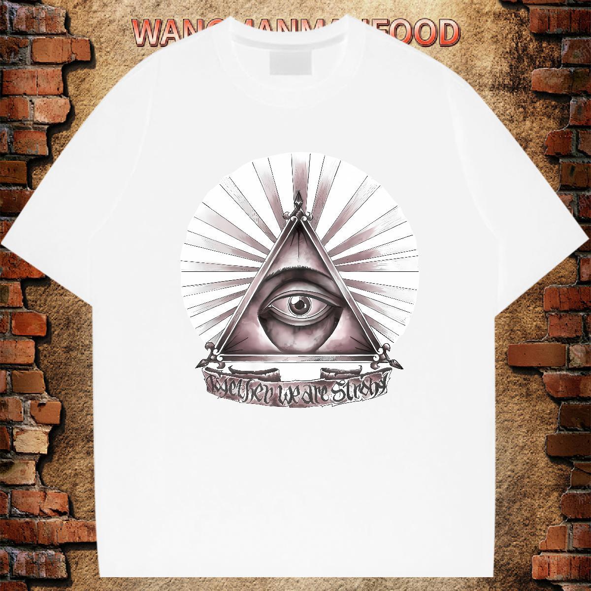 Designer Fashion T shirt eye of the devil Tee Shirt 230g 100% Cotton Summer Casual Free Shipping Custom Printing Crew Neck Breathable Tshirts
