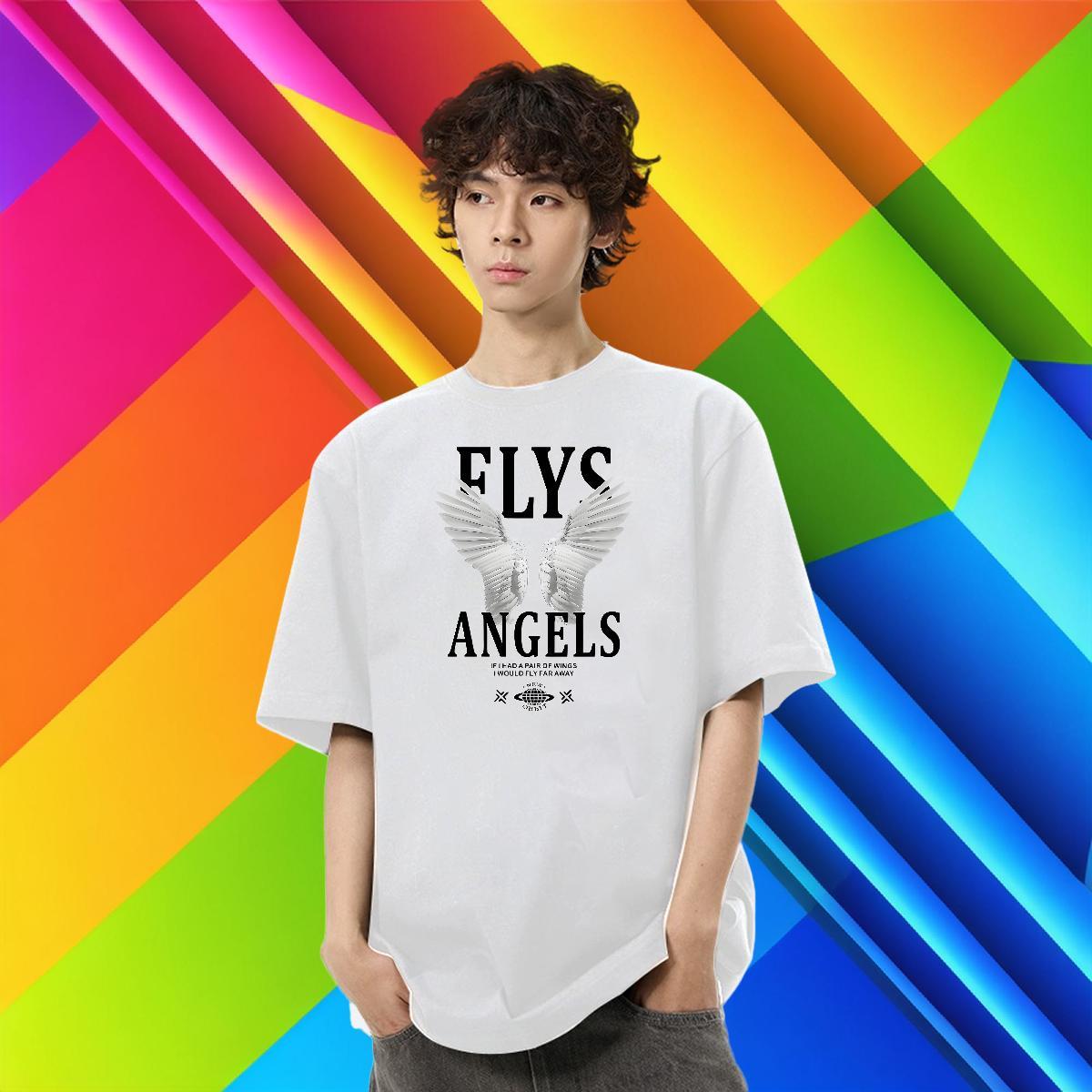 Popular Men Clothes T-Shirt 230g Cotton Street wear Hip Hop letter Custom Print Plus Size Breathable Crew Neck Fashion T shirt Wear