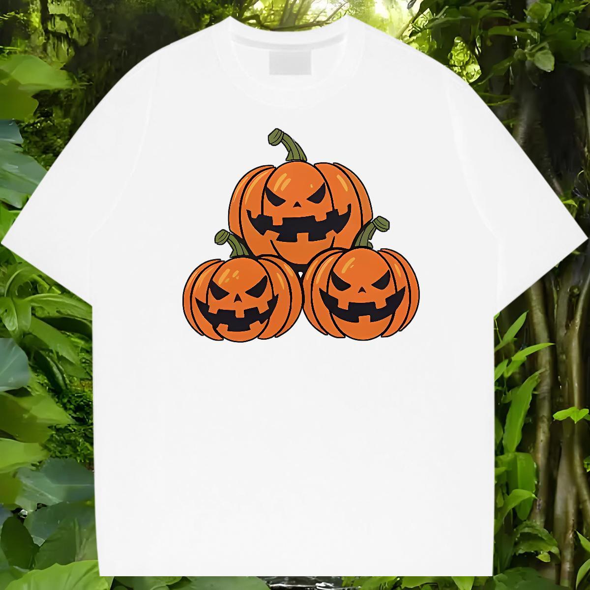 Fashion New Men T Shirts 100% Cotton 230g pumpkin Hip Hop Tops Shirt Short Sleeve O-Neck Comfortable Tshirts Plus Size Cartoon