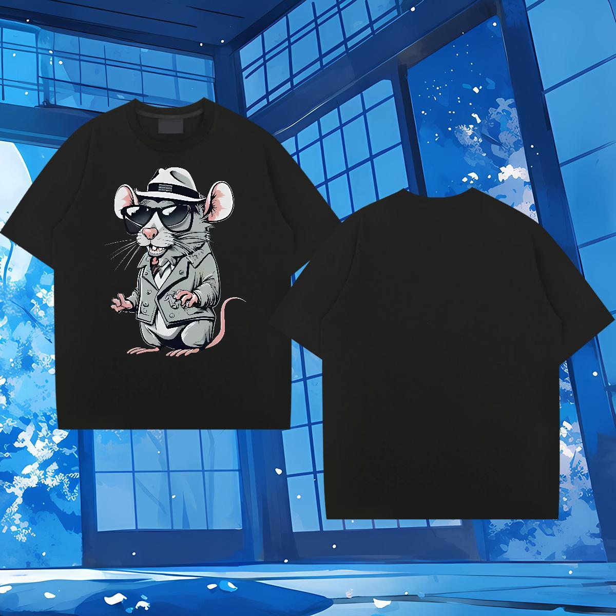 Free Shipping T-Shirts for Men 230g Cotton mouse Street Tops Shirt Breathable Short Sleeve Comfortable Couples T Shirts DIY