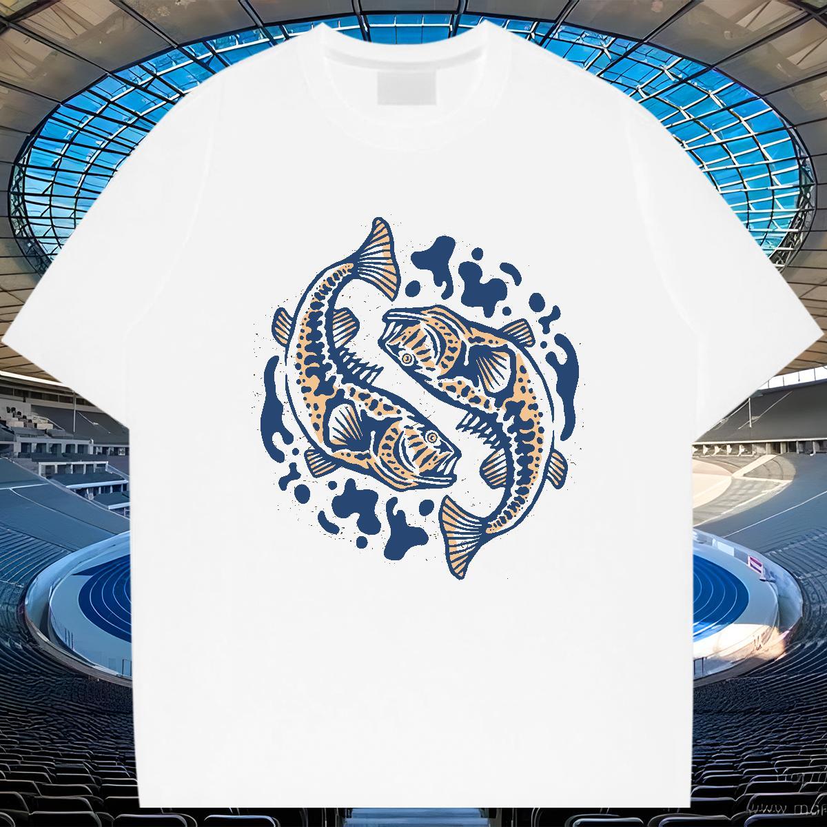 Cool Design Tshirt for Man Woman 100% Cotton 230g Outdoor fish DIY Round Neck Short Sleeve Fashion Mens T Shirts Tee Shirt