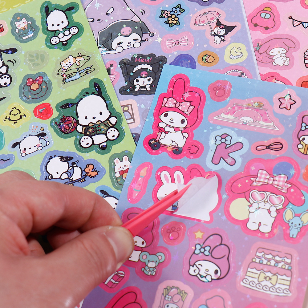 Guka Stickers Cartoon Account Material Children's Waterproof DIY Laser Decorative Stickers Wholesale