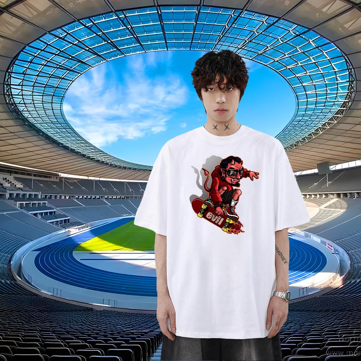 Unisex Men Clothes T-Shirt 230g 100% Cotton Hip Hop skateboarding Custom Print Oversized Round Neck Short Sleeve Classic T-Shirts Tees