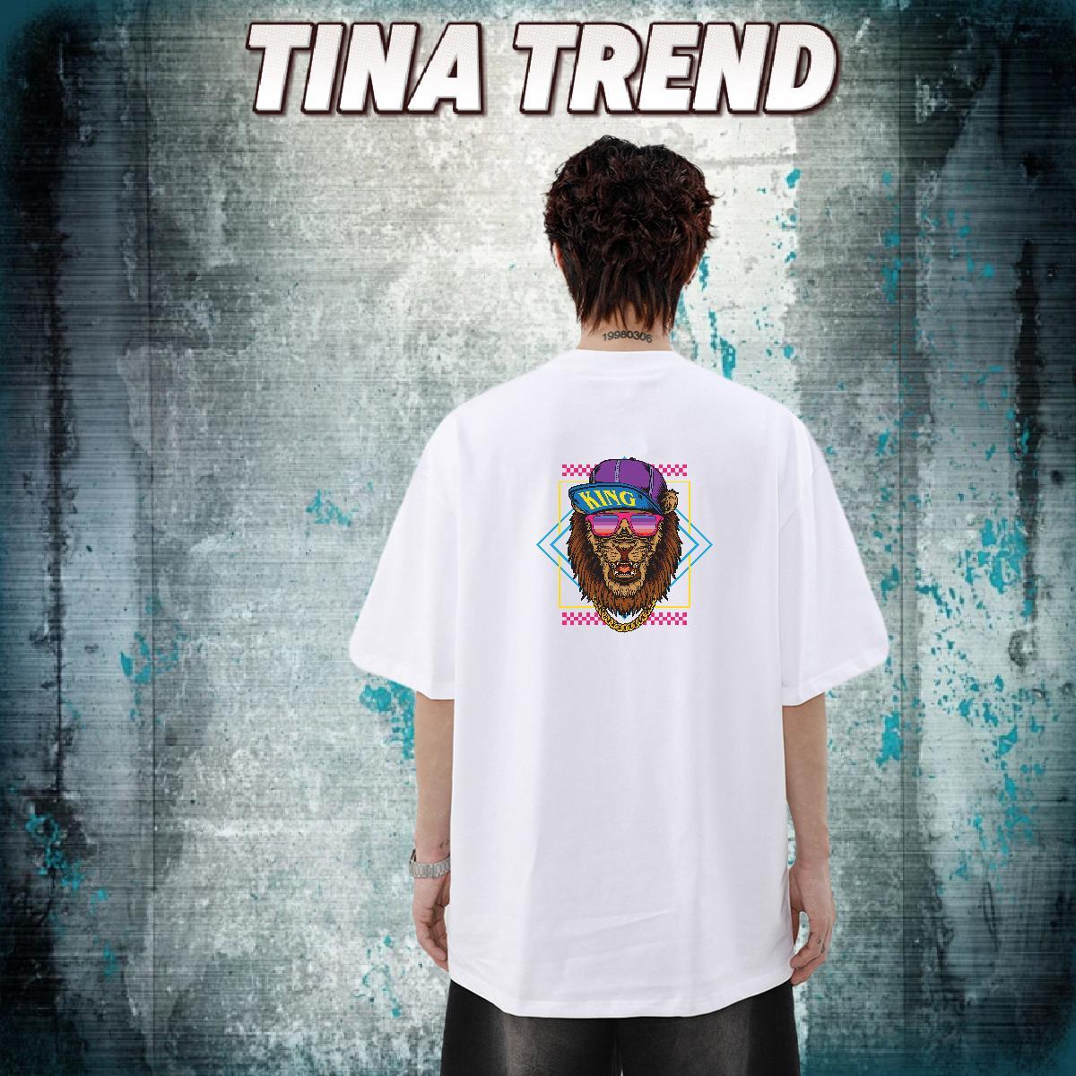 2024 DIY Mens T Shirts 100% Cotton 230g lion Street Tees Breathable Crew Neck Free Shipping Couples T Shirts Cartoon Print