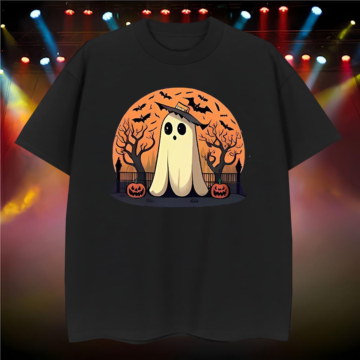 T-Shirts for Men 230g 100% Cotton halloween Casual Beach Short Sleeve Soft Plus Size Cartoon Tshirt for Man Woman DIY Unisex Tops
