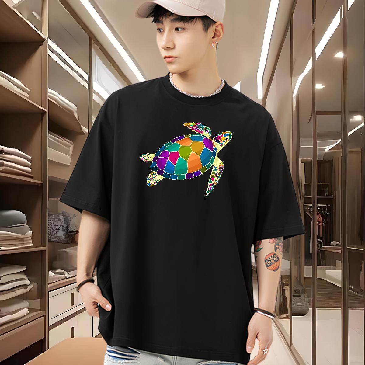 2024 Designer T Shirt For Man 230g 100% Cotton tortoise Spring Summer Clothings Breathable Short Sleeve Cool Tshirt for Man Woman Oversized