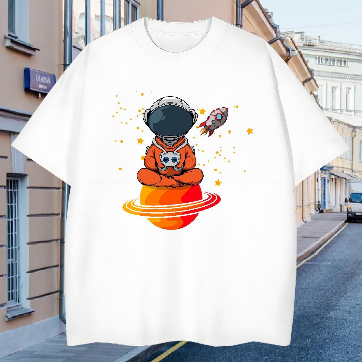 Man T Shirts 100% Cotton 230g universe Home Outdoor Short Sleeve Soft DIY Tshirt for Man Woman New Arrival Cool Design Clothes