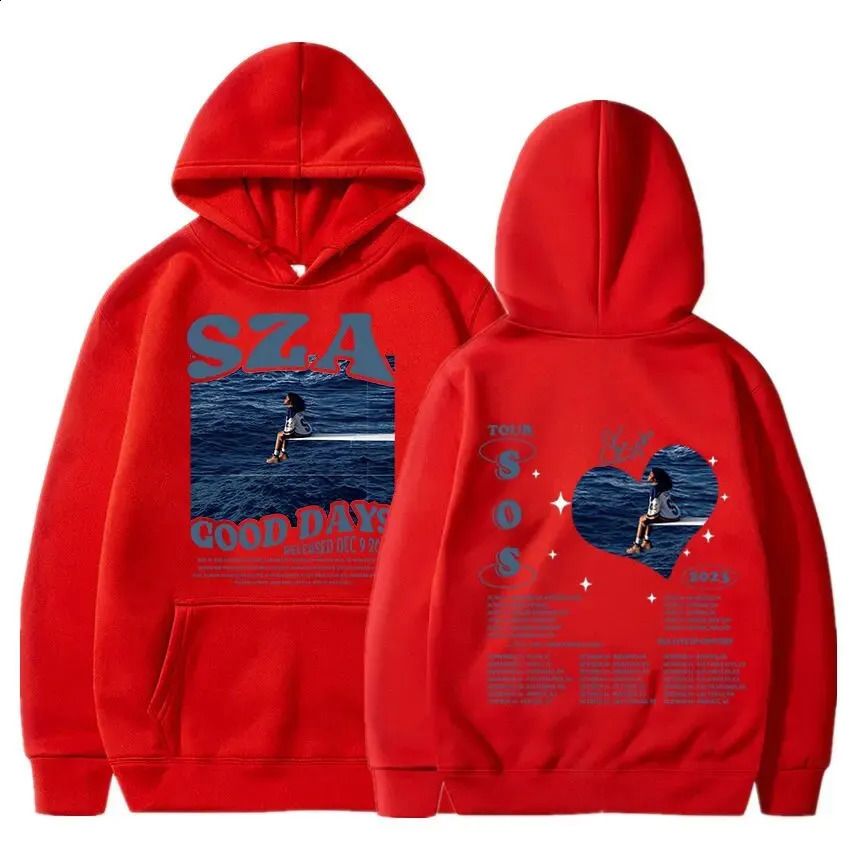 Mens Hoodies Sweatshirts Uni Sza Sos Good Day Printed Street Clothing Hooded Sweater Harajuku Sportswear Fashionable Sports Couples Ev Otraf