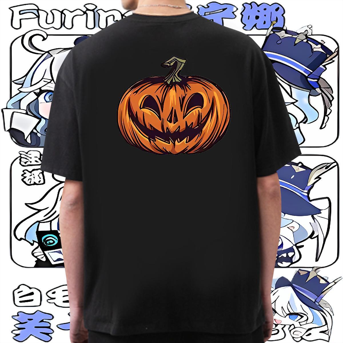 2024 DIY T-Shirts 230g 100% Cotton pumpkin Daily Wear Clothes Breathable Loose Fit Tshirts Custom Print Plus Size