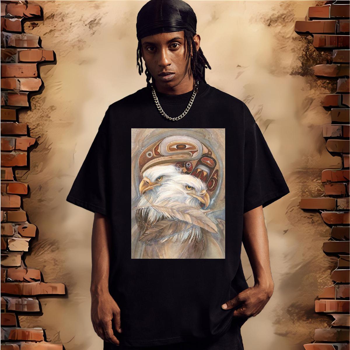 Custom Man T Shirts 230g Cotton eagle Casual Clothings O-Neck Short Sleeve Soft Men Tops Tees Customized Print