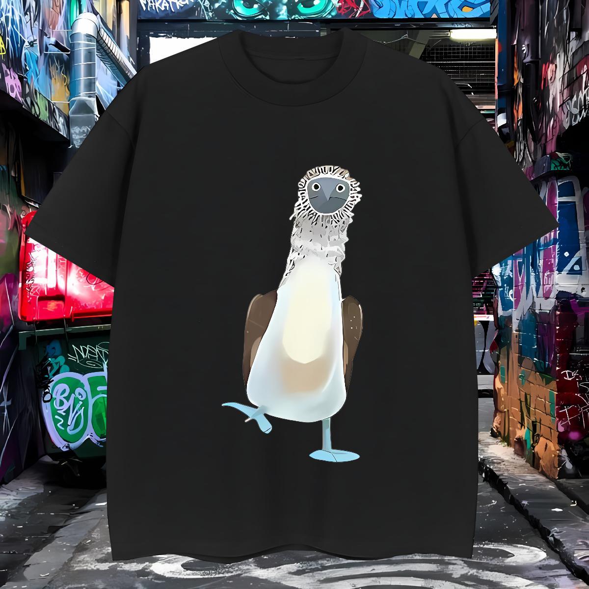 T Shirts Men 100% Cotton 230g bird Hip Hop Street Crew Neck DIY Tshirts DIY Customized Comfortable Clothes