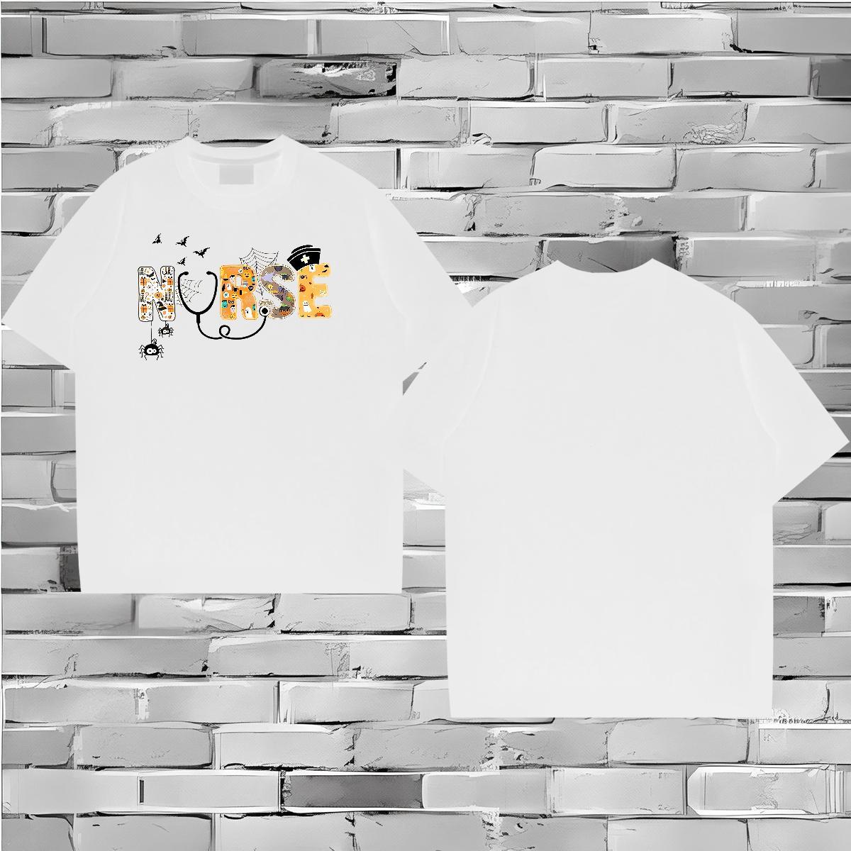 Wholesale T-Shirts for Men 230g Pure Cotton halloween Sports Casual Top Tees Crew Neck Loose Fit Men Tops Tees Oversized 3XL 4XL