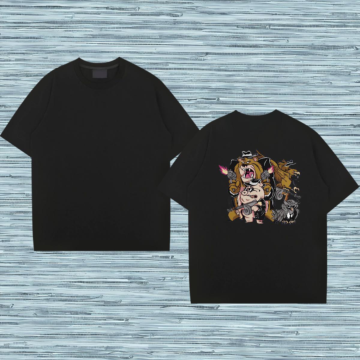 Brand Mens T Shirts 230g 100% Cotton Summer Casual Tees Shirts Breathable Crew Neck Designer Tshirts Anime