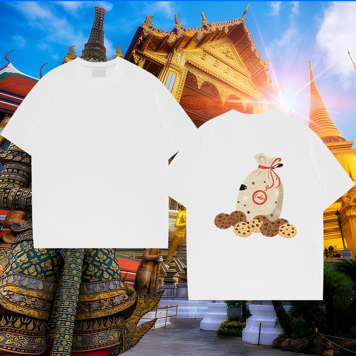 Loose Fit Couples T Shirts 230g Cotton T Shirt For Man Casual Beach Breathable Short Sleeve Custom Printed DIY Customized Polos