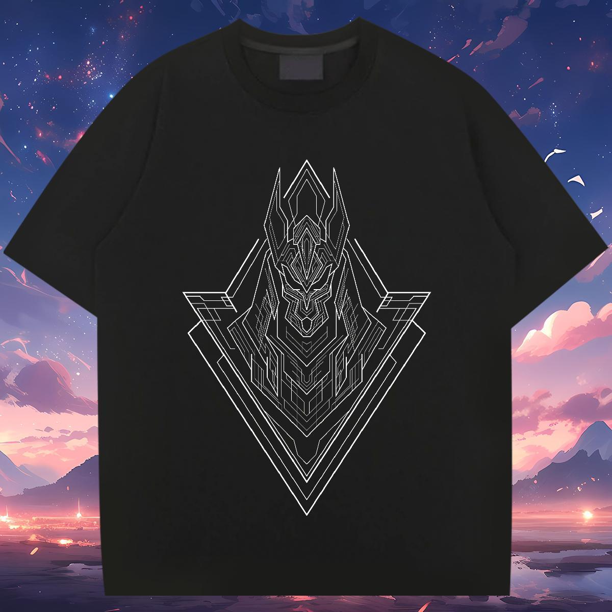 T-Shirts 230g 100% Cotton Geometric line Casual Short Sleeve O-Neck DIY Logo Oversized Men Tees 2024 Summer Loose Fit Polos