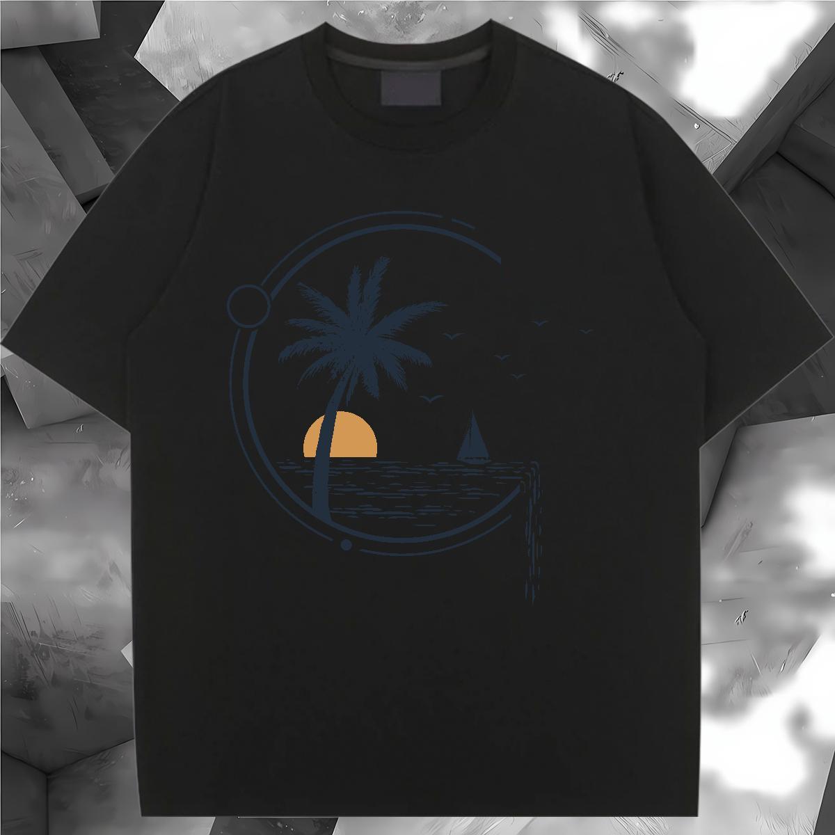 Unisex Women T Shirts Crew Neck Breathable Woman Tshirt Anime Oversized sun Casual 230g Cotton Brand Top Shirts