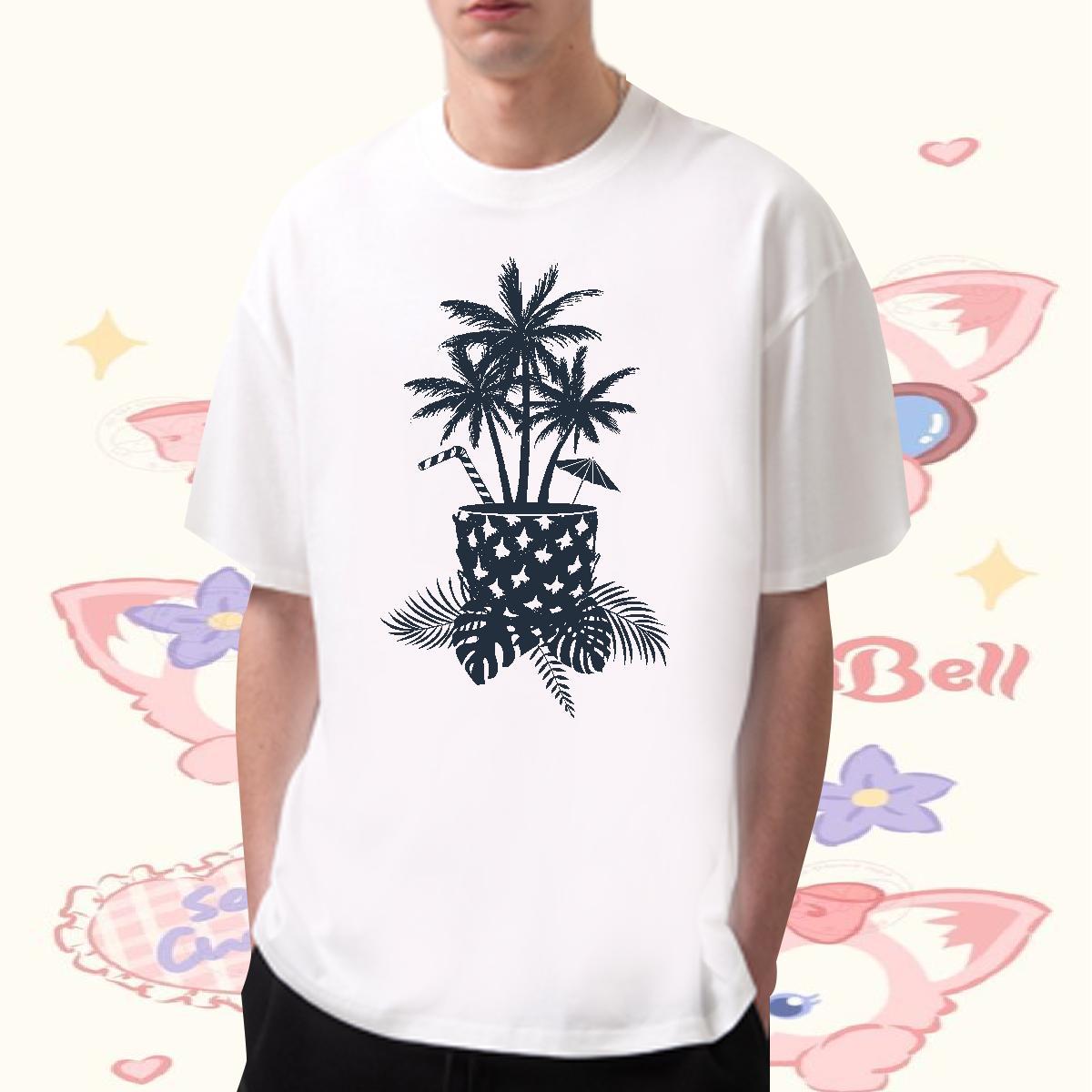 Casual New T Shirts Men 230g 100% Cotton tree Hip Hop Tshirts Short Sleeve O-Neck TOP Quality Mens Tshirts Oversized 3XL 4XL