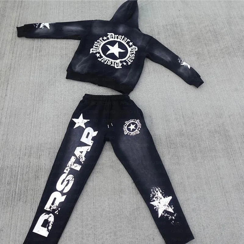 Harajuku Oversized Letter Print zip Hoodie Streetwear Vintage Tops Sweatshirt Goth Jacket Hoodies Women Y2k Clothes Sports Suit 240806