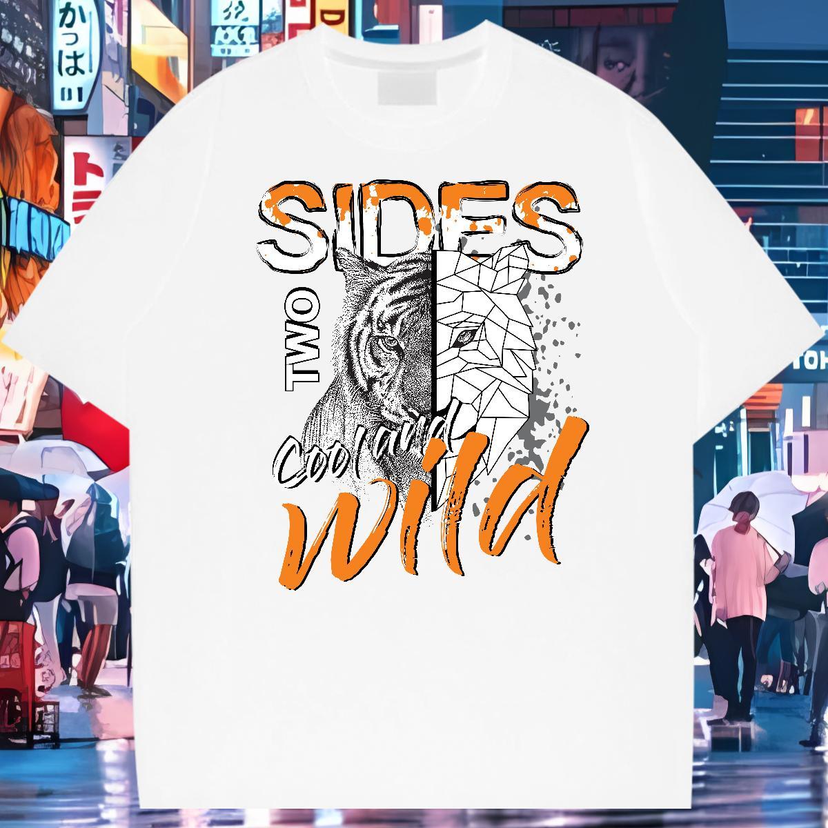 Fashion New Mens T Shirts 230g Cotton High Street Hip Hop Tops Breathable TOP Quality Men Tops Tees Asian Size