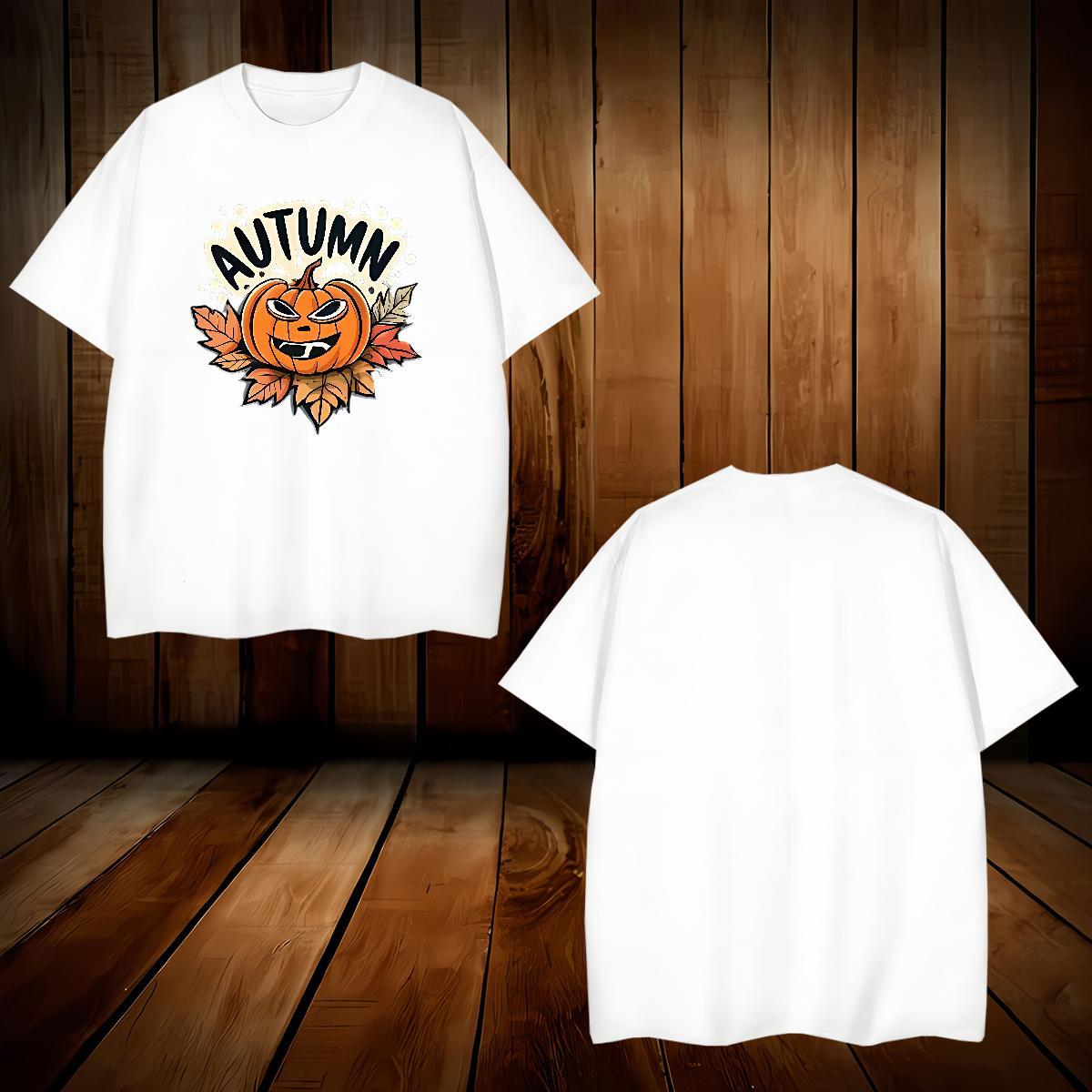 New Designer T Shirt For Man 230g Pure Cotton halloween High Street Hip Hop Tees Breathable Short Sleeve Brand Mens Tshirts Black White