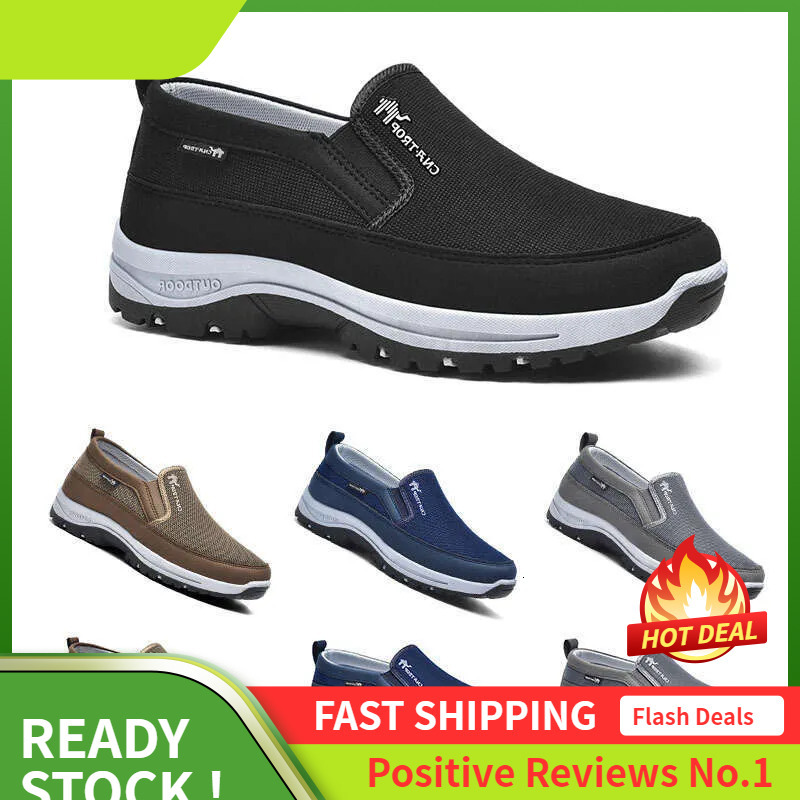 S Men Ddmysports Mesh Sports Plus Size Breathable Comfortable Walking Slip On Shoes Triple Black Free Shipping Outdoor ports ize lip hoes hipping