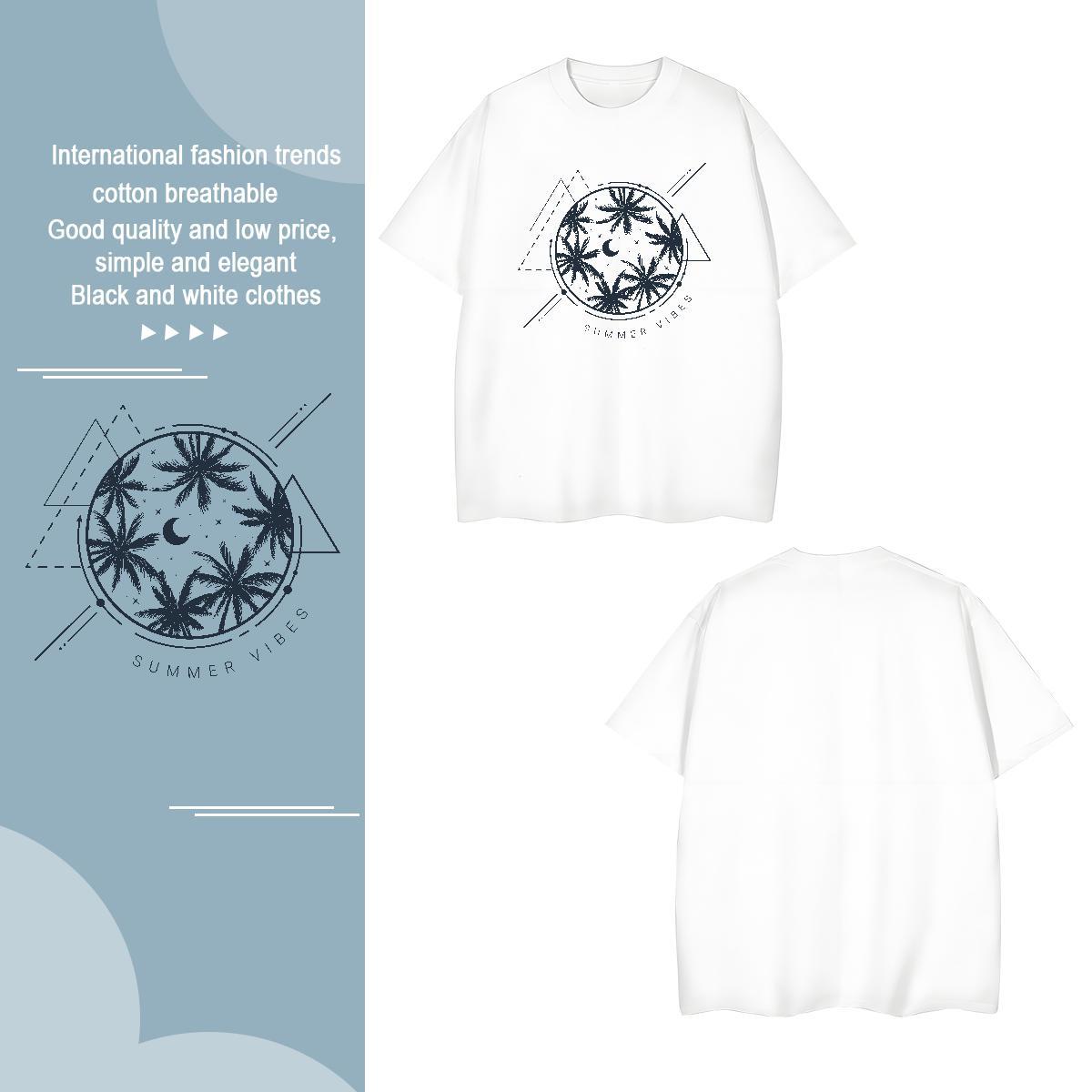 T shirt 230g Cotton tree Street wear Hip Hop Round Neck Short Sleeve Custom Print Plus Size Men Tshirts 2024 Designer Unisex Clothings