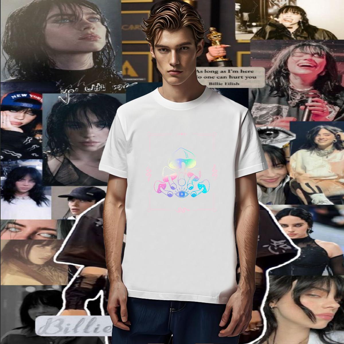 Free Shipping T Shirt For Man 230g Pure Cotton mushroom Street Wear Tees Shirts Breathable Short Sleeve Designer Couples T Shirts Custom Print Oversiz