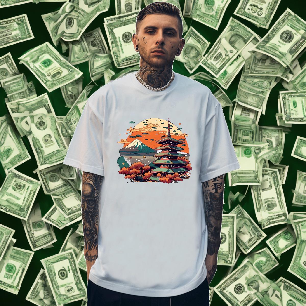 T-Shirts for Men 100% Cotton 230g Tower Outdoor Breathable Short Sleeve Oversized 4XL Men Tshirts Classic Casual Wholesale Tops Tees