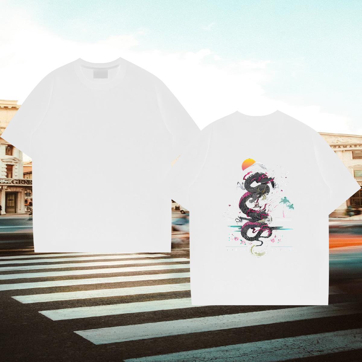 2024 DIY T Shirt For Man 230g 100% Cotton snake Daily Wear Clothings Pure Cotton Designer Men Tops Tees Skull