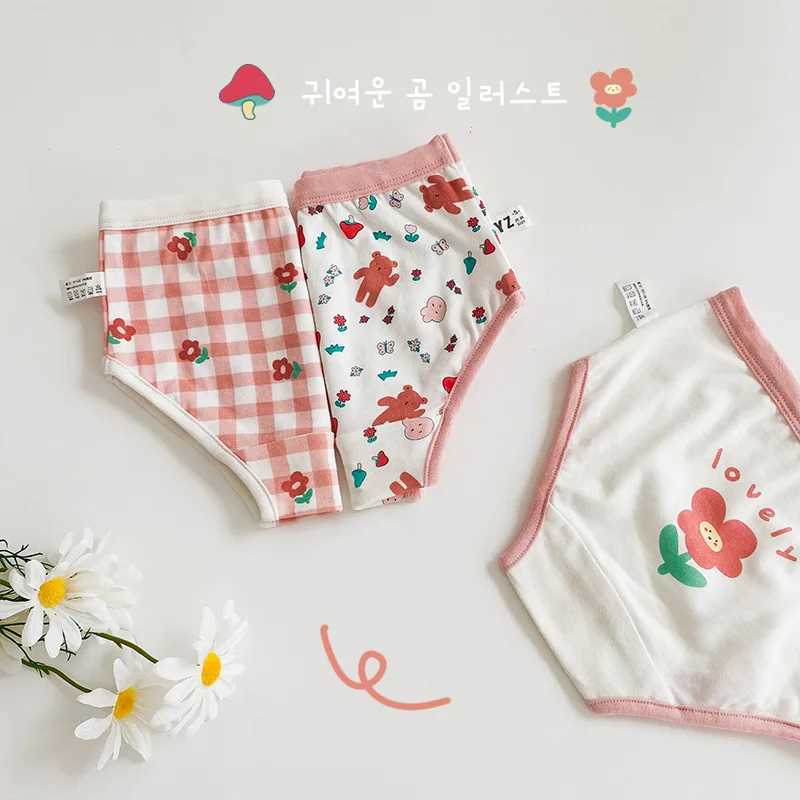 Baby underwear girl underwear young childrens candy color cotton edge large size cute underwear high elasticity point clothesW240715