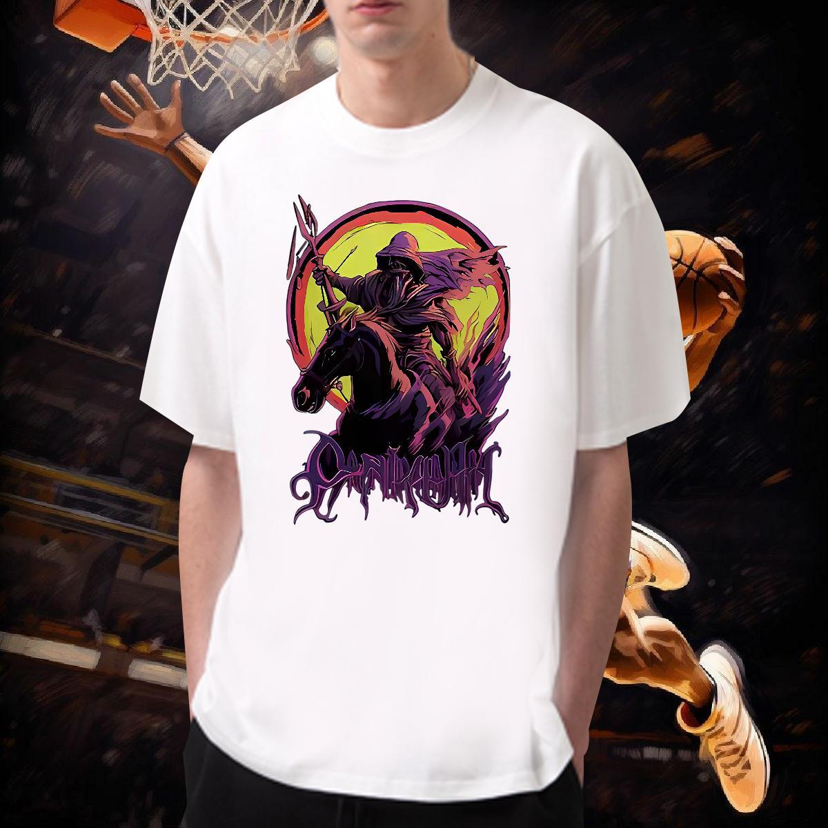 T Shirt For Man 100% Cotton 230g horse Home Outdoor Crew Neck White Plus Size Men Tees Factory Direct Cool Clothings