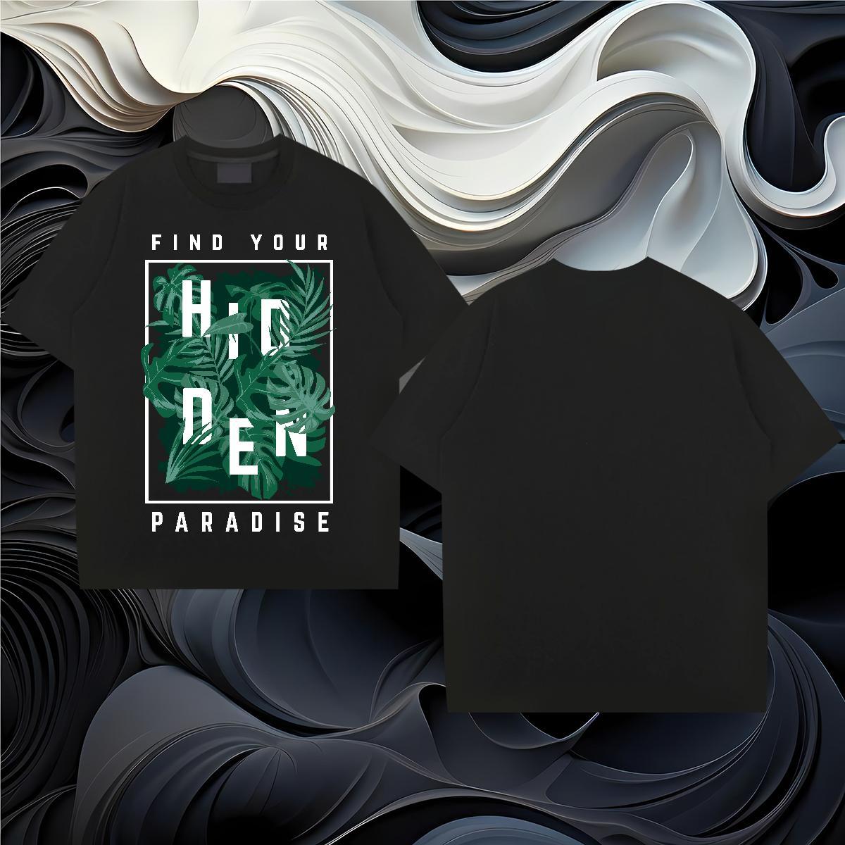 T-Shirts 230g Pure Cotton tree Daily Wear O Neck Short Sleeves Custom Print Plus Size Men Tees Fashion Casual Loose Fit Tshirts