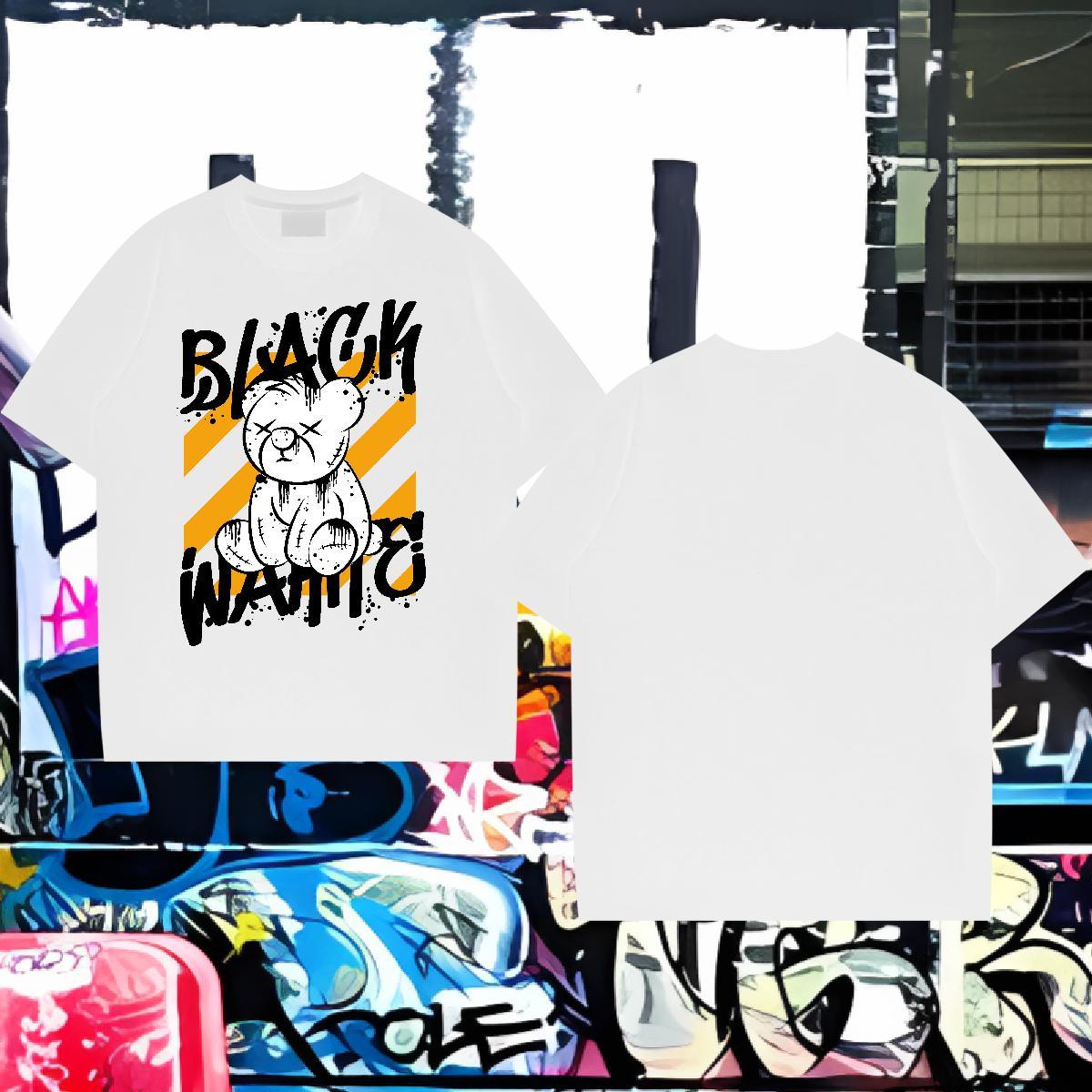 2024 New T-Shirts for Men 100% Cotton 230g bear Beach Tops Shirt Breathable Short Sleeve Cool Men Tees Plus Size Custom