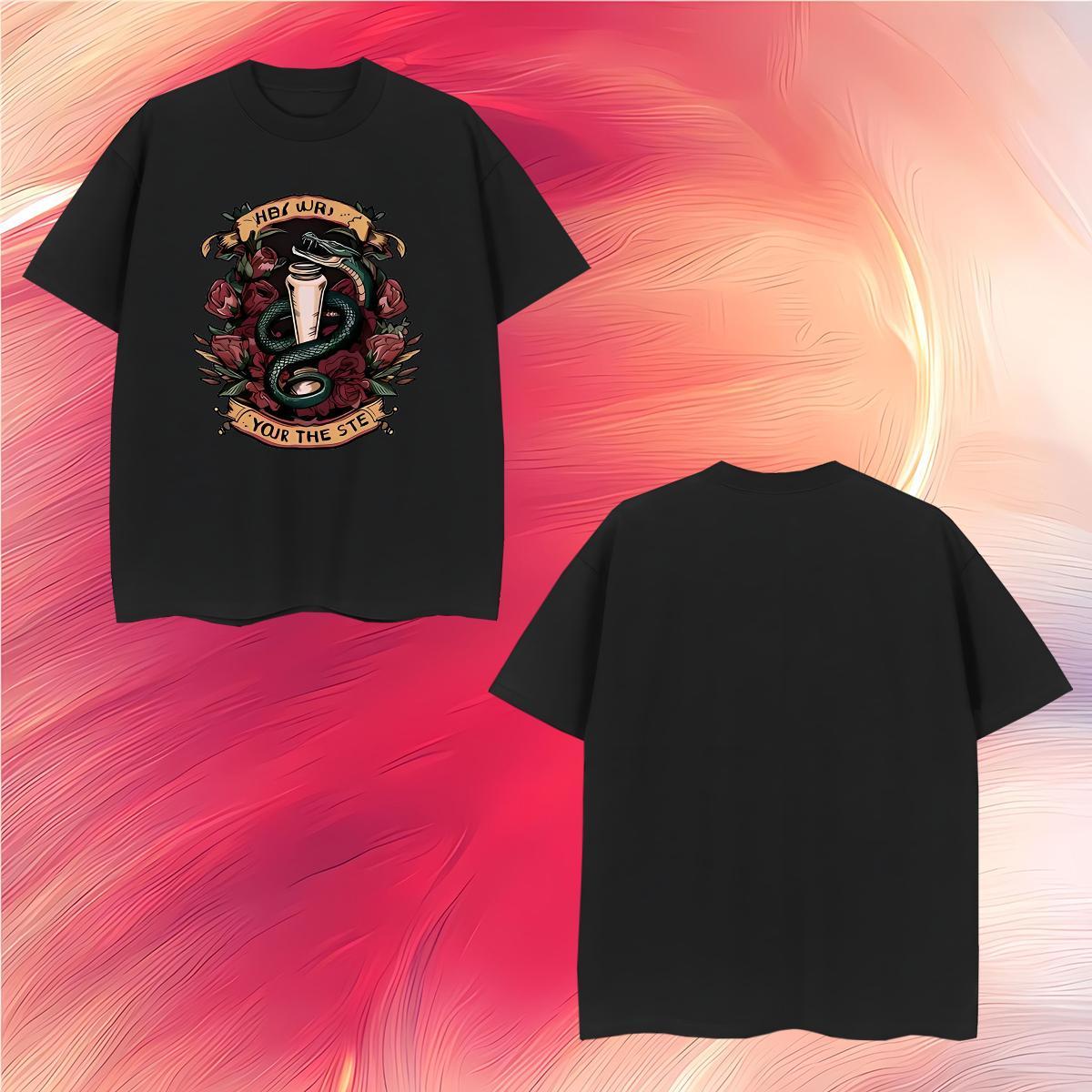 T Shirts Men 230g Cotton snake Street Breathable Crew Neck Custom Printed Men Tees DIY Soft Tshirts