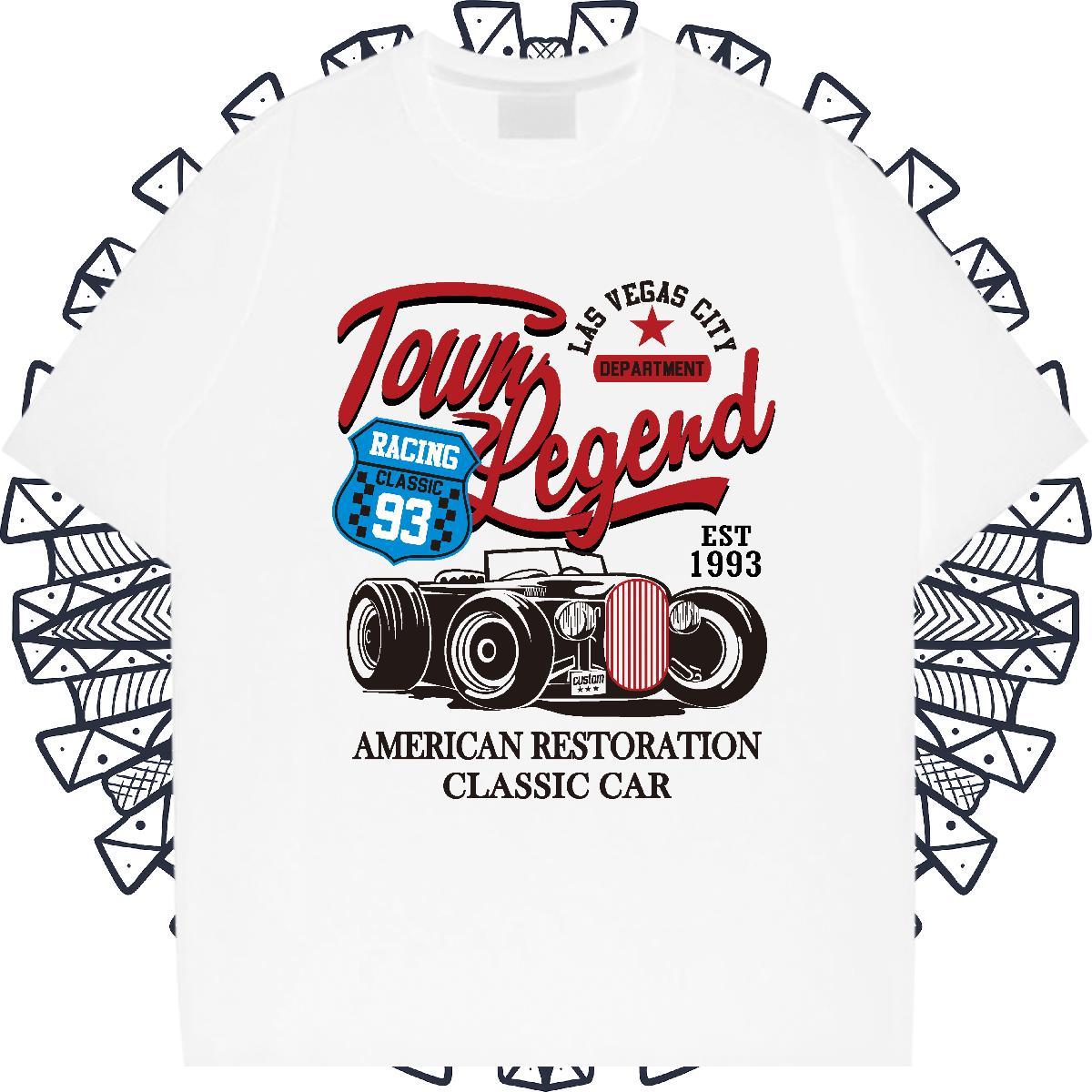 Wholesale Couples T Shirts 100% Cotton 230g Beach car Customized Breathable Short Sleeve Classic T-Shirts Polos