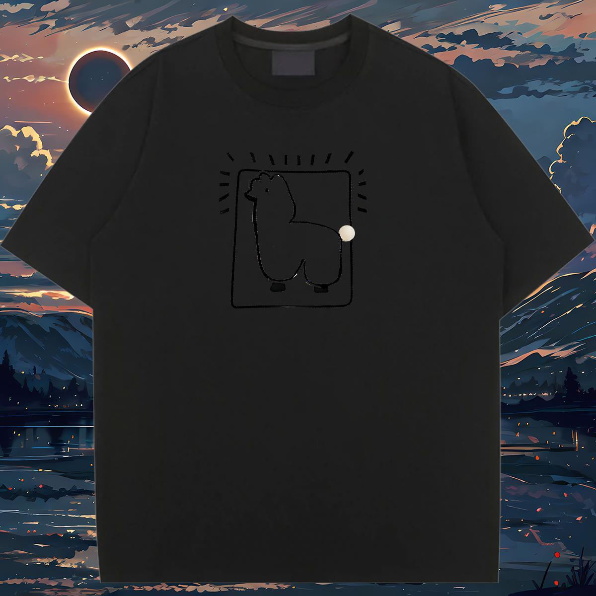 Popular T Shirt For Woman Breathable Crew Neck Unisex Tshirts Custom Printed sheep Sports Street Wear 100% Cotton 230g DIY Top Shirts