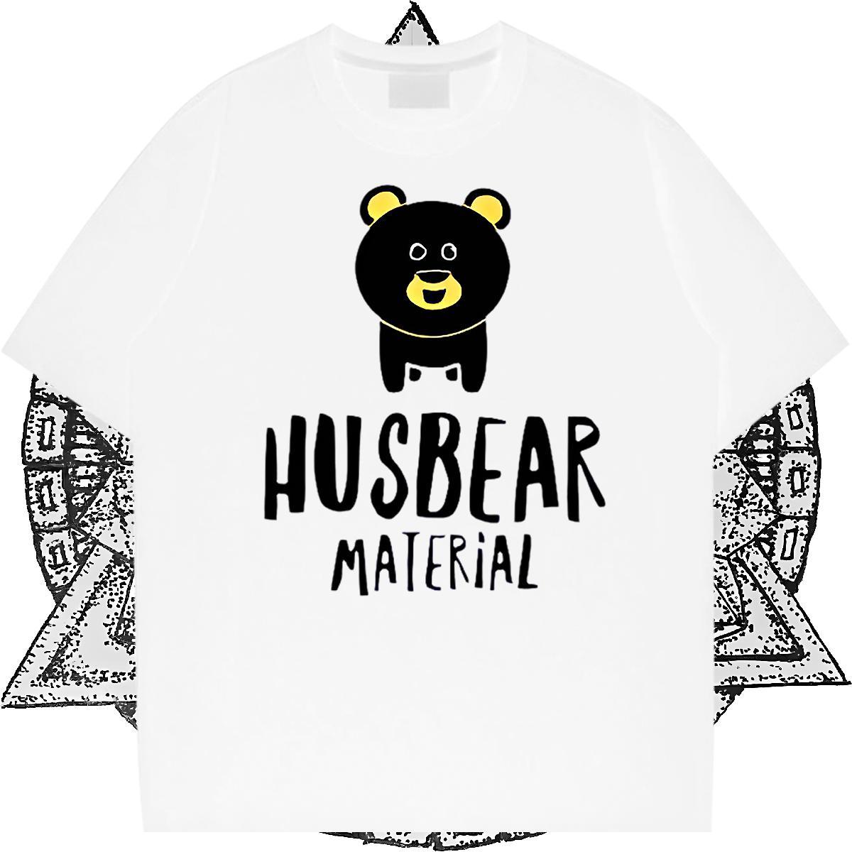 2024 Summer Man T Shirts 230g Cotton bear Casual Beach Tees Shirts Short Sleeve Soft High Quality Men Tops Tees Floral Print