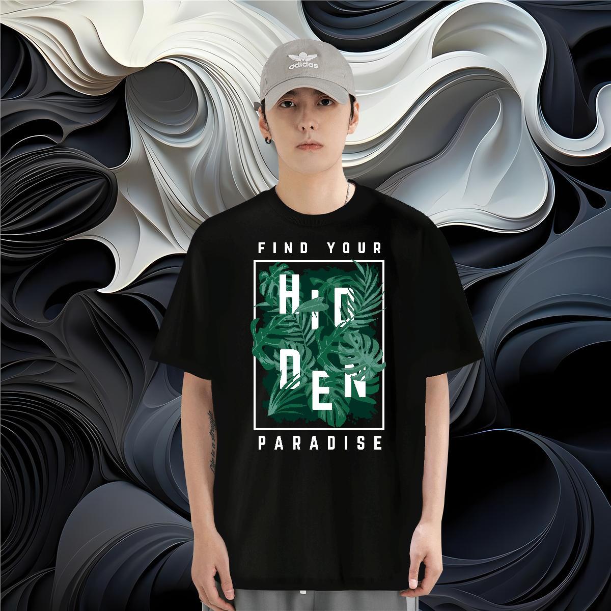 T-Shirts 230g Pure Cotton tree Daily Wear O Neck Short Sleeves Custom Print Plus Size Men Tees Fashion Casual Loose Fit Tshirts