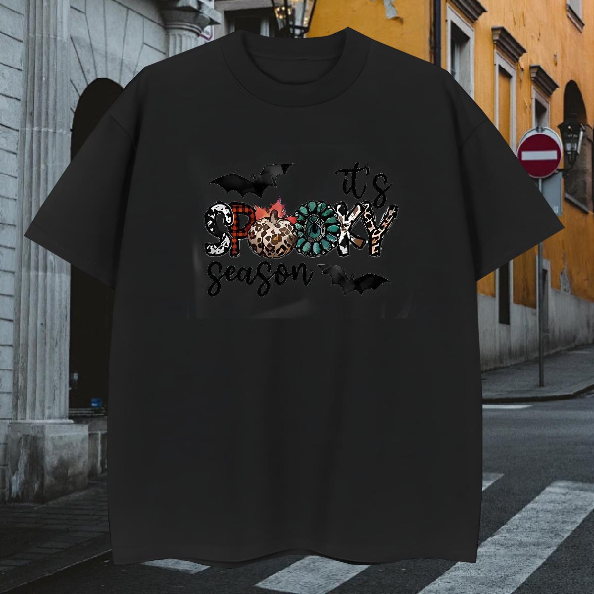 T Shirts Men 230g Pure Cotton halloween Sports Casual Breathable Short Sleeve DIY Printed Men Clothes T-Shirt Classic Loose Tee Shirt